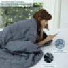Weighted Idea Weighted Blanket for Adults (Dark Grey,60"x80",15lbs) Cooling Breathable Heavy Blanket with Premium Glass Beads All-Season Comfort.